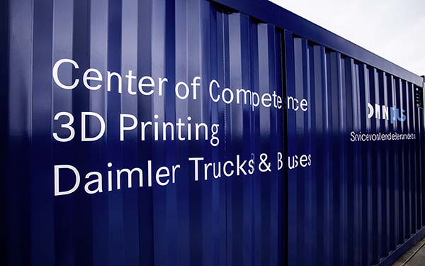 Der unscheinbare Container beherbergt ein komplettes 3D-Druckcenter.